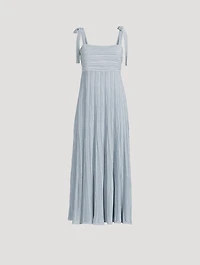 Waverly Metallic Plissé Midi Dress