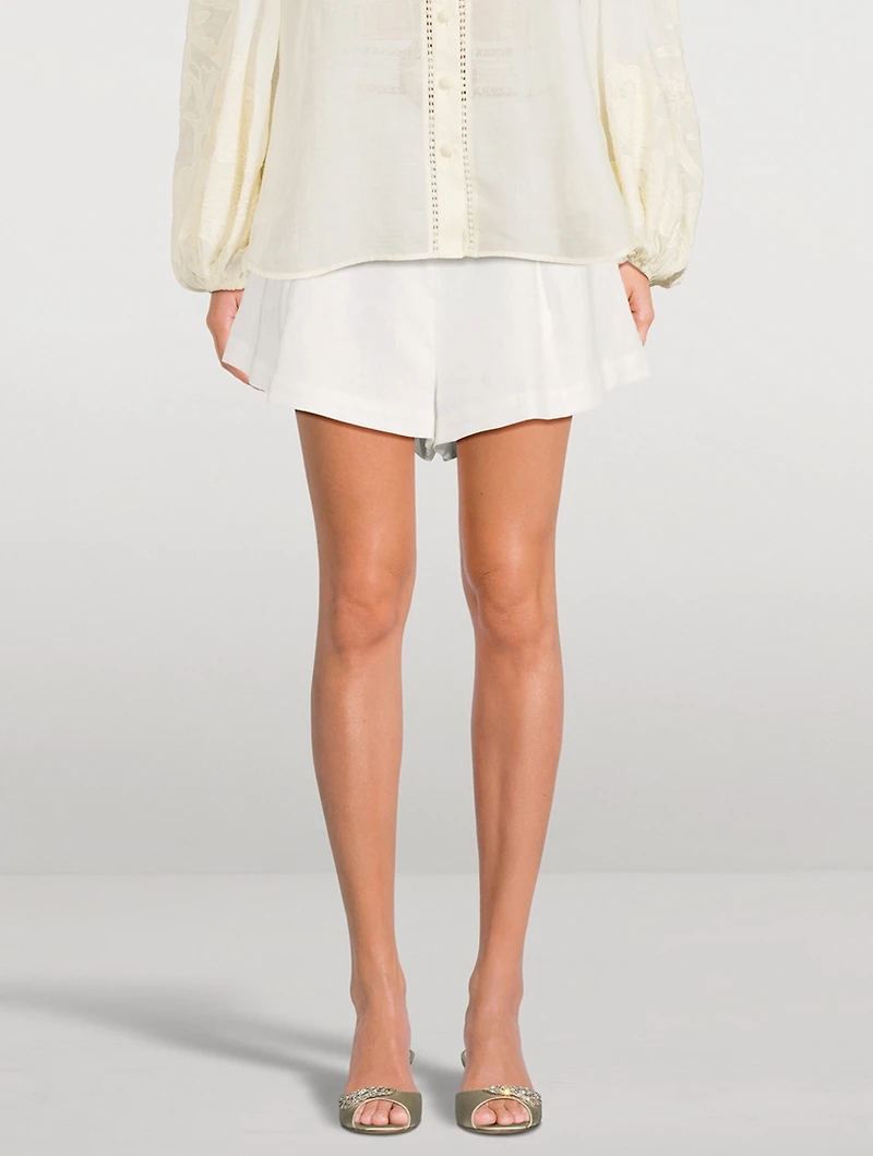 Halliday Belted Linen Shorts