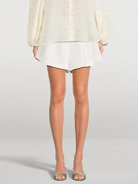 Halliday Belted Linen Shorts
