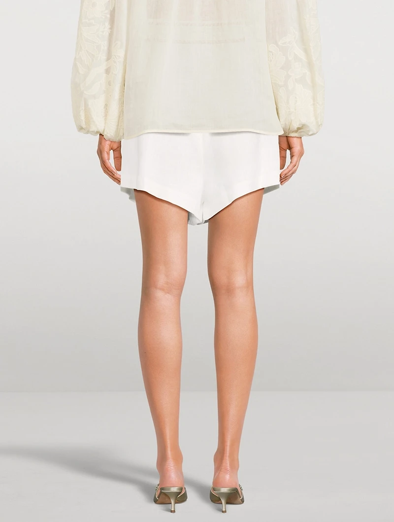 Halliday Belted Linen Shorts