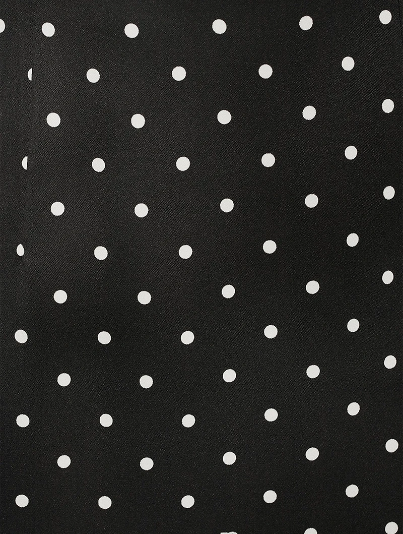 Charmeuse Pencil Skirt Polka Dot Print