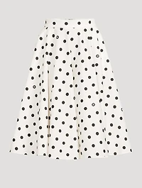 Poplin Circle Skirt Polka Dot Print