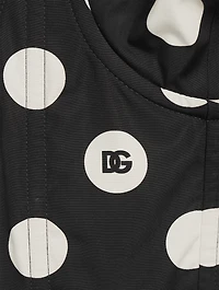 Poplin Corset Midi Dress Polka Dot Print