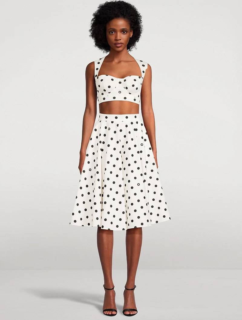Poplin Corset Top Polka Dot Print