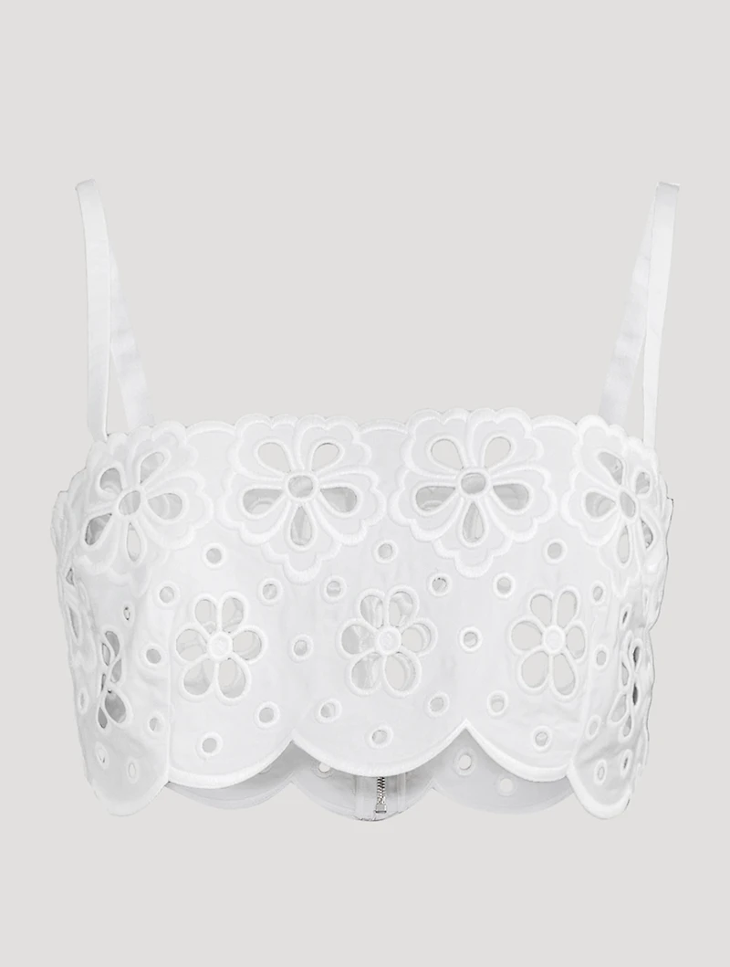 Eyelet Poplin Crop Top