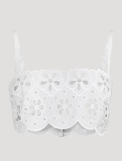 Eyelet Poplin Crop Top