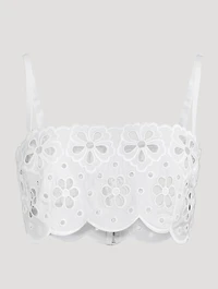Eyelet Poplin Crop Top