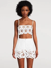 Eyelet Poplin Crop Top