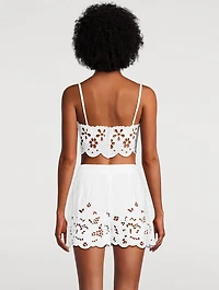 Eyelet Poplin Crop Top