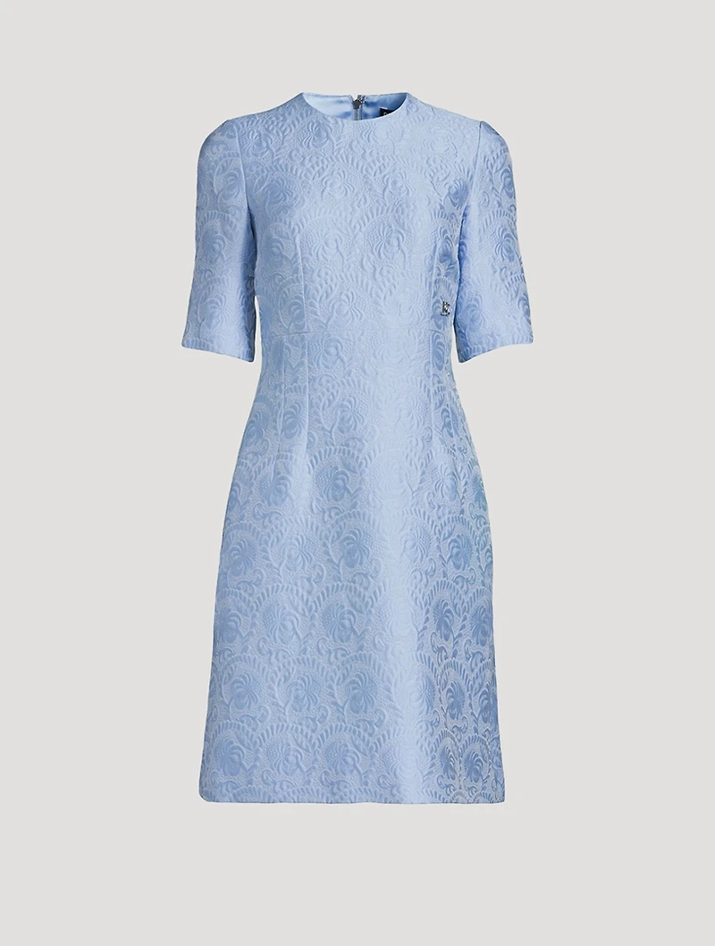 Floral Jacquard Sheath Dress