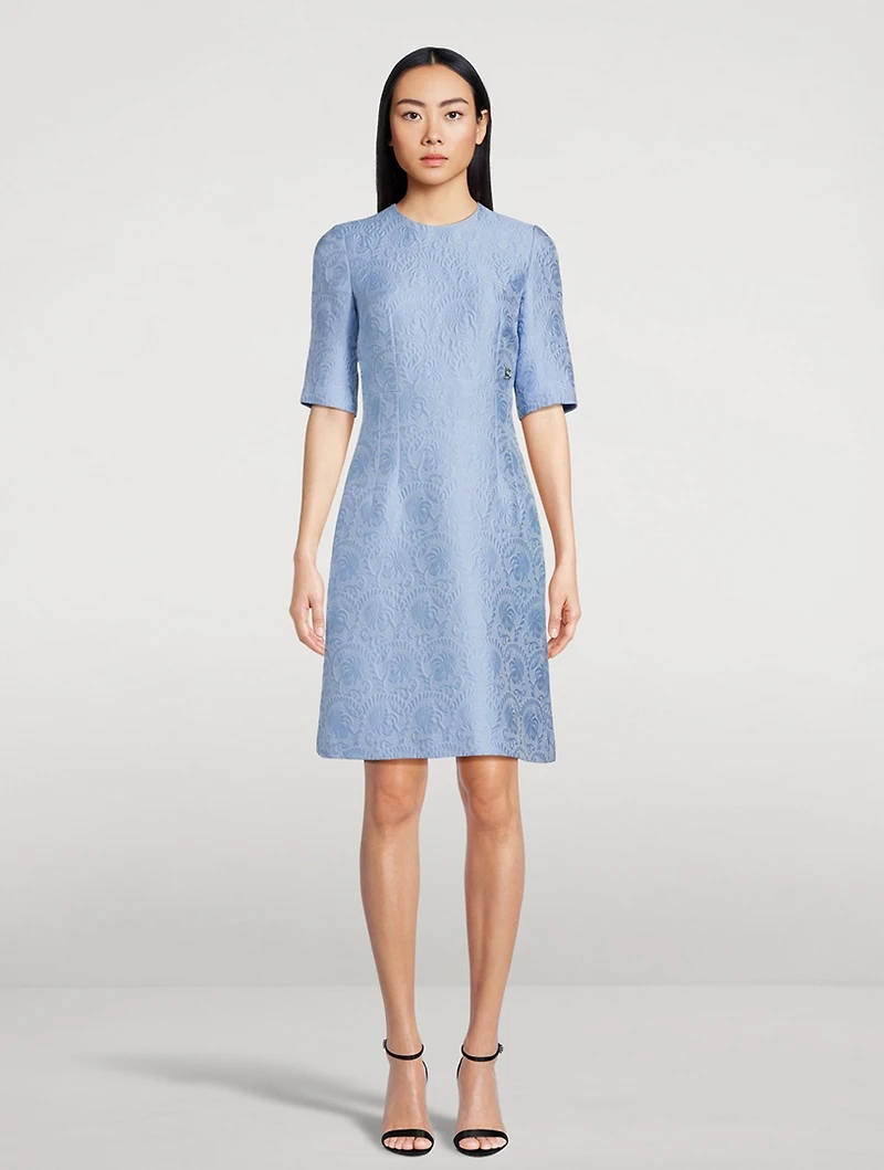 Floral Jacquard Sheath Dress
