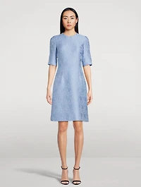 Floral Jacquard Sheath Dress