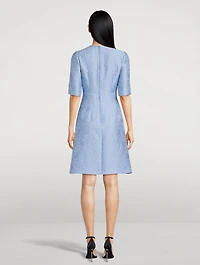 Floral Jacquard Sheath Dress