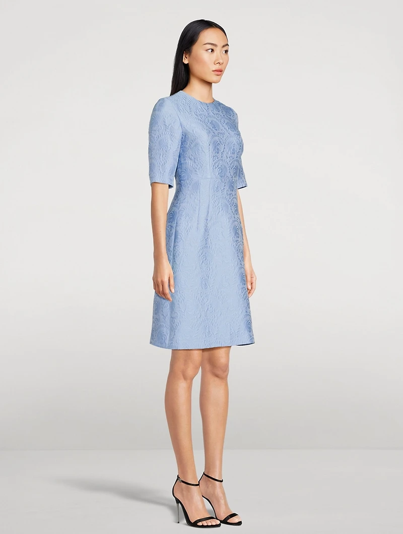 Floral Jacquard Sheath Dress