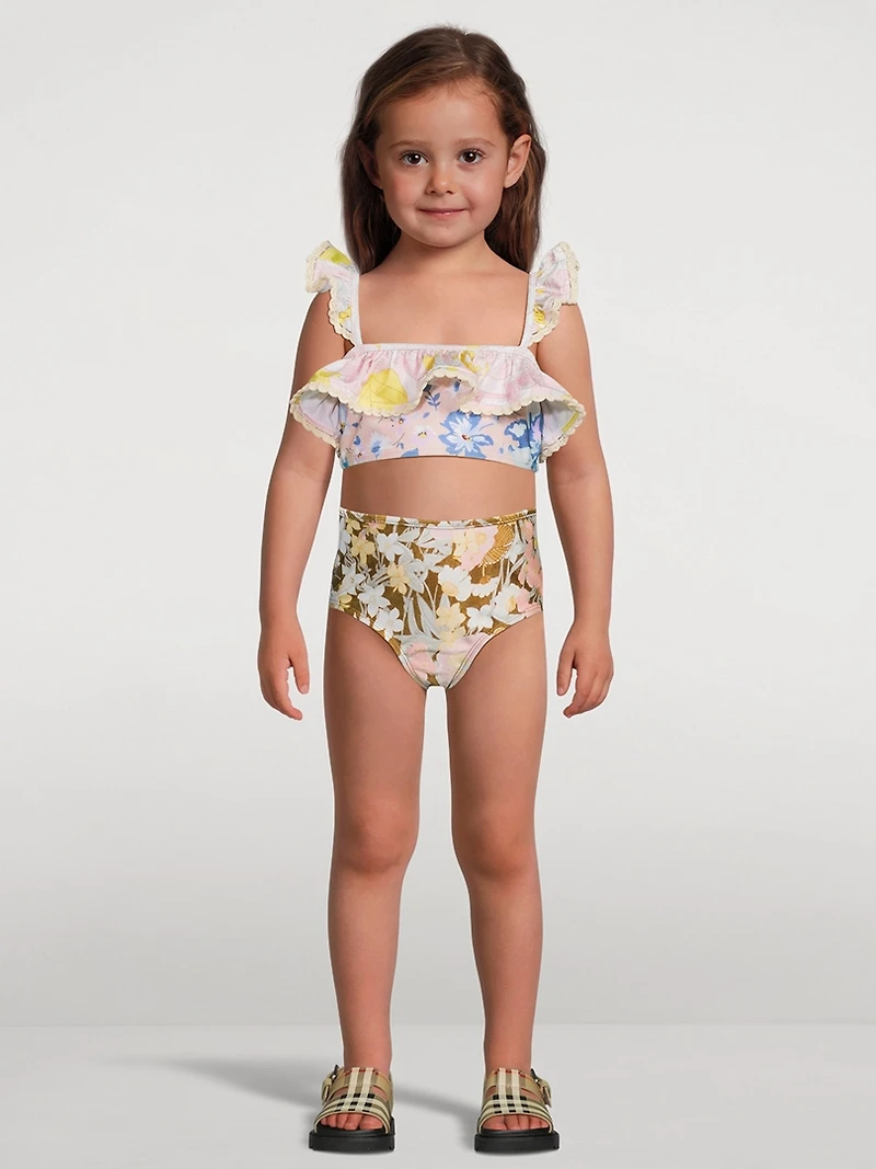 Pop Frill Swim Set Floral Print
