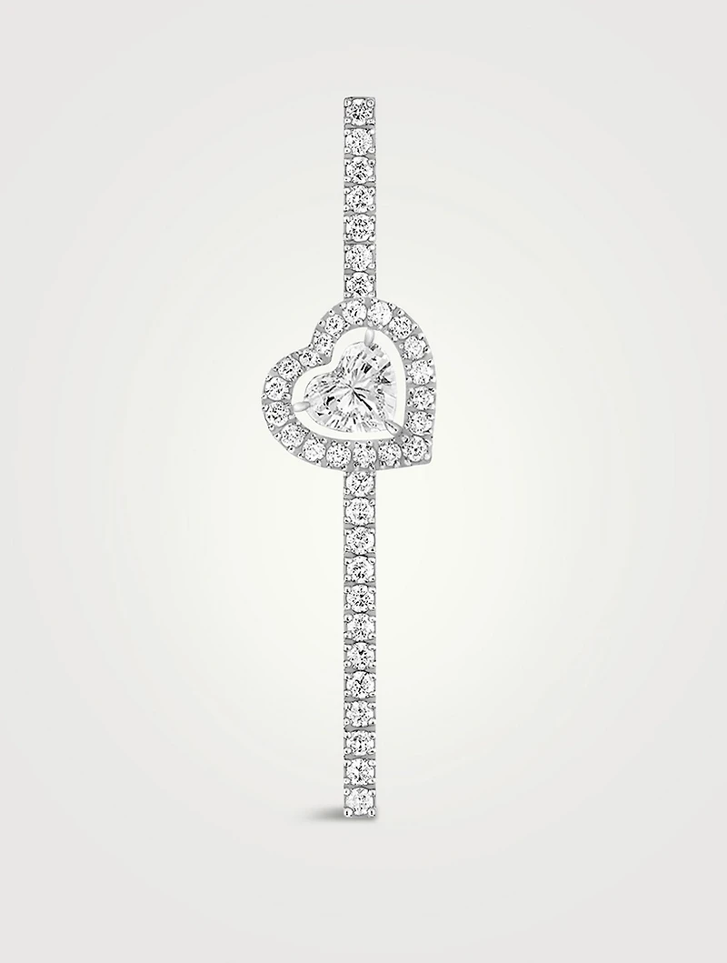 Joy Cœur White Gold Earring With Pavé Diamonds