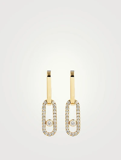 Move Link 18K Gold Earrings With Diamonds