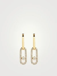 Move Link 18K Gold Earrings With Diamonds