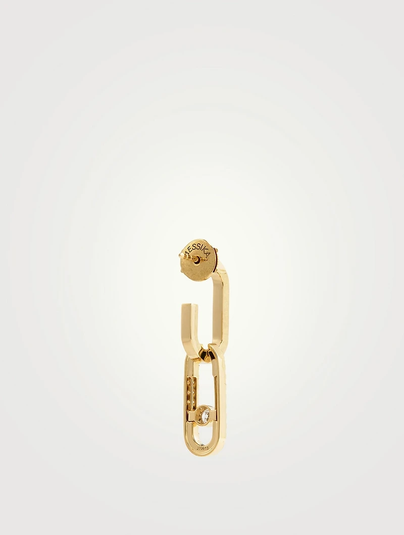 Move Link 18K Gold Earrings With Diamonds