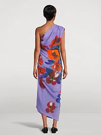 One-Shoulder Dress Floral Print