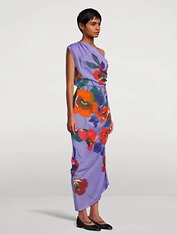 One-Shoulder Dress Floral Print