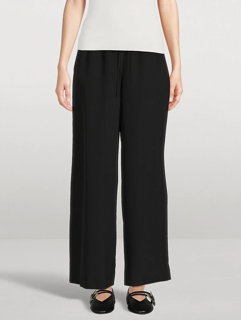 Adriel Wide-Leg Silk Trousers
