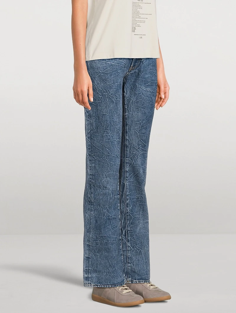 Crinkle Bootcut Jeans