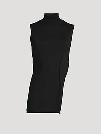 Asymmetrical Sleeveless Turtleneck Top