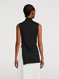 Asymmetrical Sleeveless Turtleneck Top