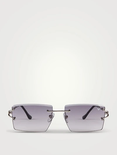 VF Icon Drill Mount 24K White Gold Rectangular Sunglasses