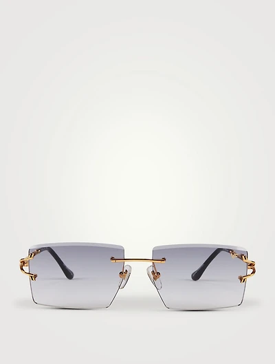 VF Icon Drill Mount 24K Gold Rectangular Sunglasses