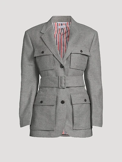 Wool Flannel Safari Jacket
