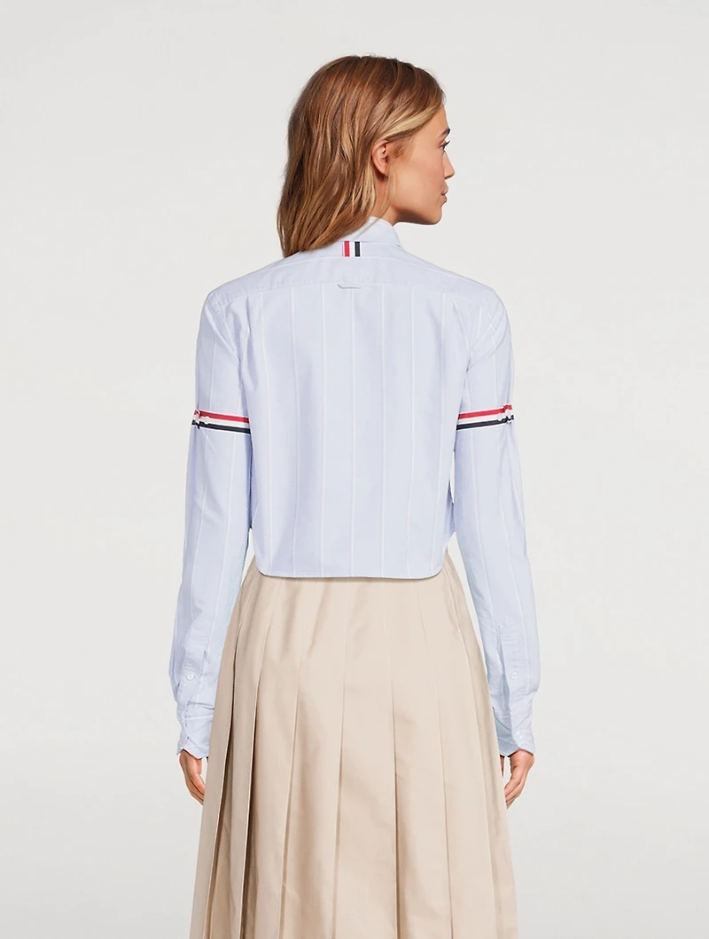 Cropped Oxford Shirt Stripe Print