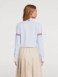 Cropped Oxford Shirt Stripe Print