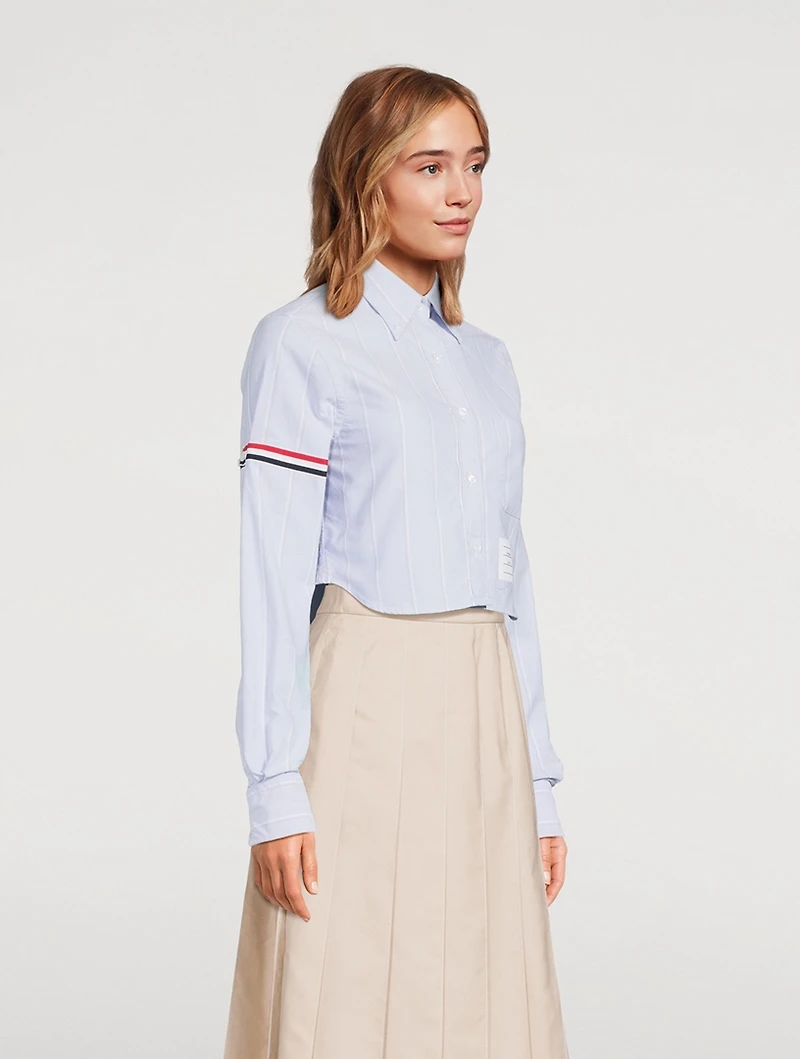 Cropped Oxford Shirt Stripe Print