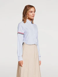 Cropped Oxford Shirt Stripe Print