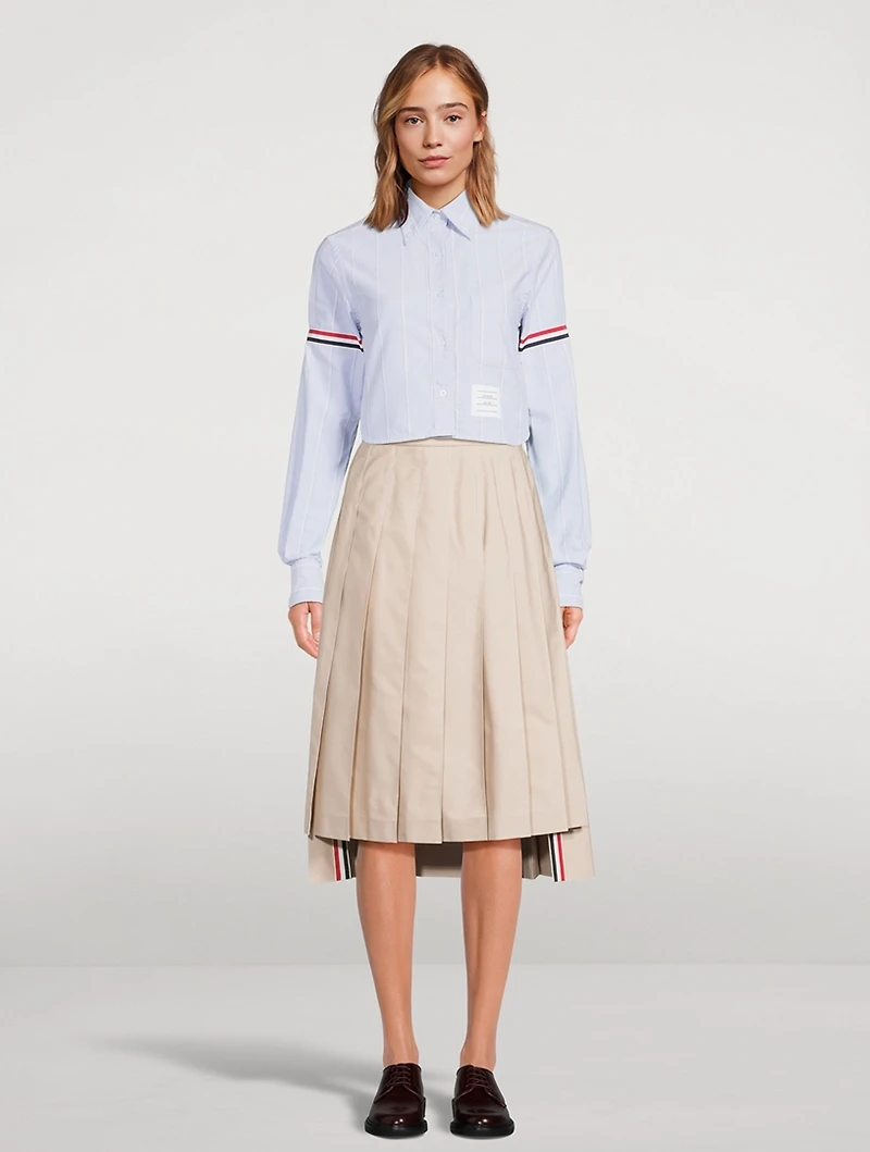 Cropped Oxford Shirt Stripe Print