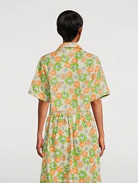 Linen Camp Shirt Floral Print