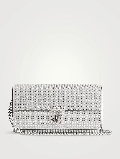 Avenue Embellished Leather Wallet-On-Chain