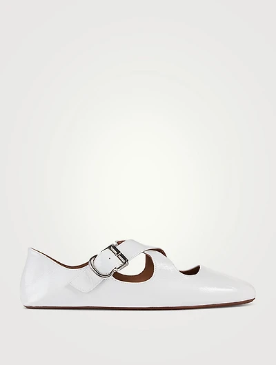 Criss Cross Patent Leather Ballet Flats