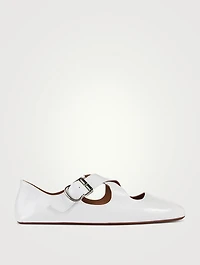 Criss Cross Patent Leather Ballet Flats