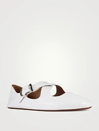Criss Cross Patent Leather Ballet Flats