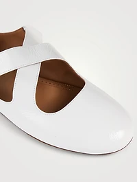 Criss Cross Patent Leather Ballet Flats