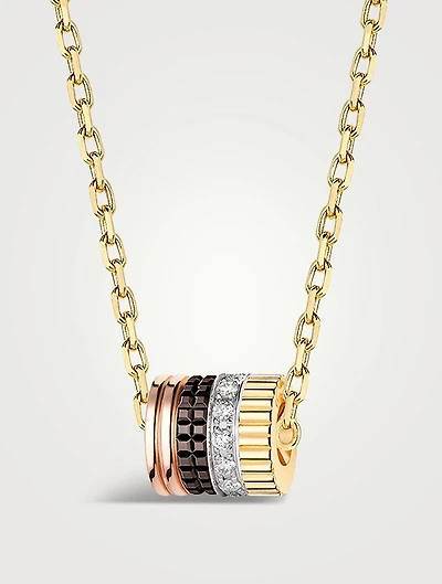 Small Quatre Classique Pendant Gold With Diamonds