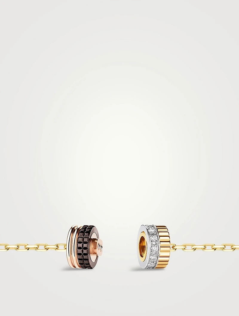 Small Quatre Classique Pendant Gold With Diamonds
