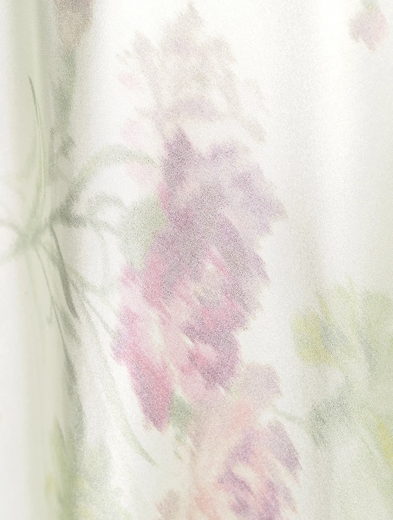 Suniva Silk Charmeuse Maxi Dress Floral Print