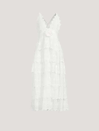 Nevis Tiered Eyelet Cotton Dress