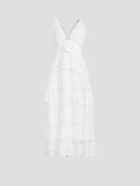 Nevis Tiered Eyelet Cotton Dress