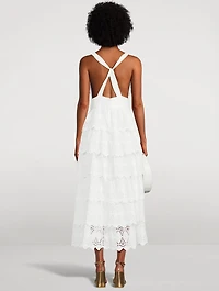Nevis Tiered Eyelet Cotton Dress