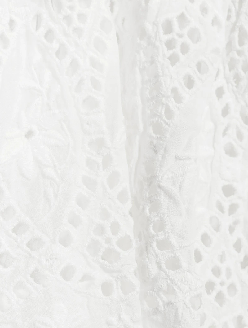 Nevis Tiered Eyelet Cotton Dress